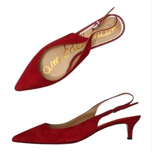 Sam Edelman Ludlow Suede Kitten Slingback Heels Size 9.5